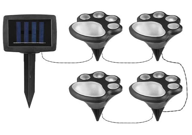 UB Set 4 Lampi solare led tip labuta de caine cu infigere in gazon