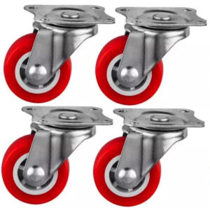 Set 4 Roti MEDII 50mm Pivotante Rosii ROTILE