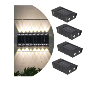 Set 4 lampi solare cu LED bidirectional sus jos