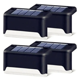 Set 4 lampi solare pentru trepte cu lumina calda