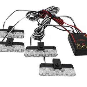 Set 4 lumini de averizare LED 36W cu stroboscop rosu / albastru