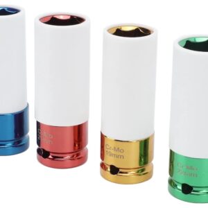 Set 4 tubulare Colorate cu protectie pentru jante aliaj masura  17 – 19 – 21 – 22 mm