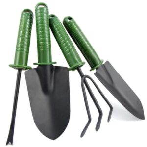 Set 4 unelte pentru gradinarit cu maner verde