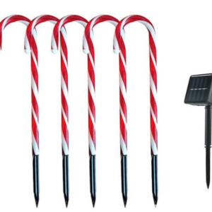 Set 5 Acadele de exterior incarcare solara 40 cm decoratiune luminoasa