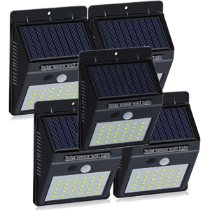 Set 5 Lampi Solare BRIGHT 30 LED cu Senzor de Miscare si Lumina 1 Mod ILUMINARE