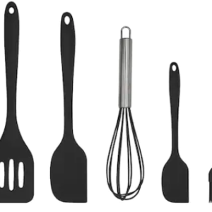 Set 5 ustensile de gatit din silicon negre