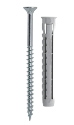 Set 50 Dibluri universale din plastic cu suruburi 8 x 60 mm