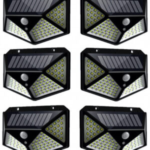 Set 6 Lampi Solare ULTRA 100 LED cu Senzor de Miscare si Lumina 3 Moduri ILUMINARE