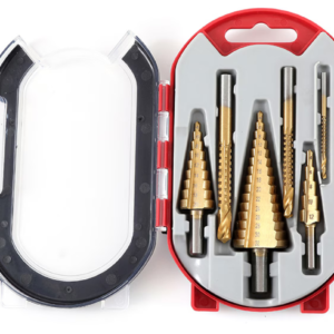 Set 6 de burghie cu pas HSS titan 3 marimi de burghie in trepte si 3 marimi de burghie cu rasucire