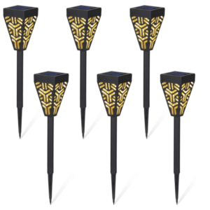 Set 6 lampi solare decorative pentru gradina alb cald model triunghi