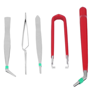 Set 7 Pensete Antistatic Diverse forme Rosu + Argintiu