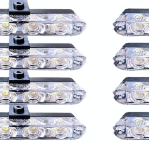 Set 8 lumini stroboscop galbene 4 LED grila telecomanda 7 functii 12V