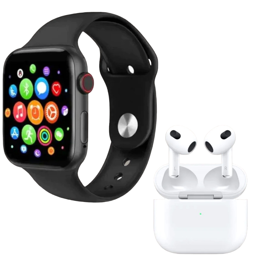 Set Ceas Smartwatch Inteligent si casti wireless BARBATI