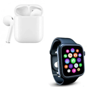 Set Ceas smartwatch inteligent si casti stereo wireless