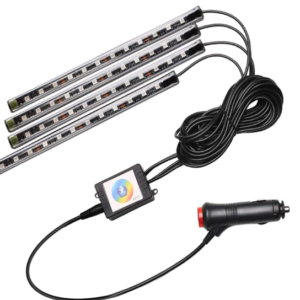 Set Lumini ambientale auto aplicatie dedicata iOS si Android 4 benzi LED