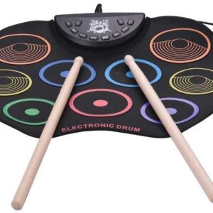 Set Tobe electronice digitale din Silicon cu pedale de picior 9 USB 9 Paduri de tobe colorate