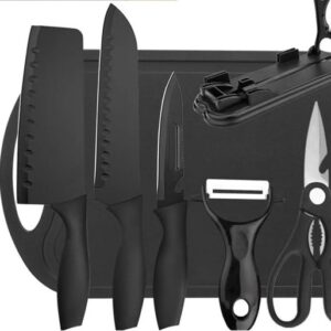 Set bucatarie complet 7 in 1 cutite foarfeca curatator tocator si suport Organizator