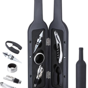 Set cadou in forma de STICLA cu  5 accesorii pentru vin cu 6 piese 32 cm LY