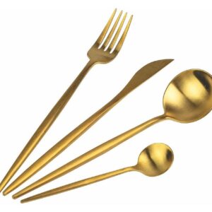 Set de 4 piese tacamuri in stil portughez- culoare auriu