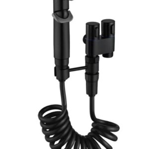 Set de Dus din otel inoxidabil pentru intretinerea corpurilor sanitare presiune reglabila economic la apa si spatiu Negru