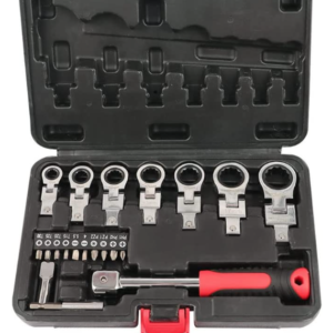 Set de chei cu clichet cap flexibil de 20 buc cu cap Torx de 8 mm-19 mm