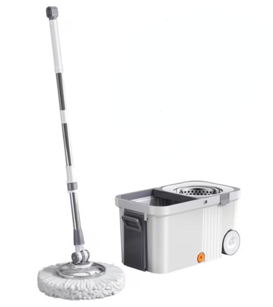 Set mop rotativ 360 grade cu galeata centrifuga din inox galeata portabila sistem evacuare apa