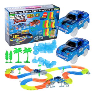 Set pista magica cu 2 masinute Amazing Tracks  Include 360 de piese