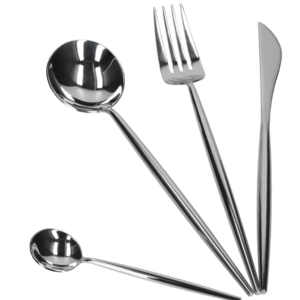 UB Set tacamuri 24 piese stil portughez otel inoxidabil culoare ARGINTIU