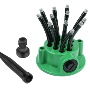 Stropitoare pentru gazon cu 12 duze flexibile Verde/Negru