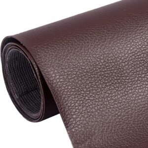 Sul autoadeziv din piele ecologica (imitatie piele) 0.75 x 2.5m Wenghe (Maro inchis) cu textura