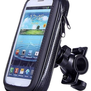 Suport husa telefon mobil LX 01 pentru bicicleta si motocicleta rezistent apa si socuri touchscreen rotativ negru