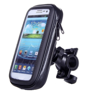 Suport husa telefon pentru bicicleta LX-01 rezistent apa si socuri touchscreen 360* rotativ negru XL