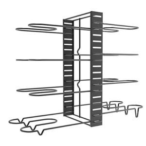 Suport organizator pentru oale si tigai cu 8 rafturi