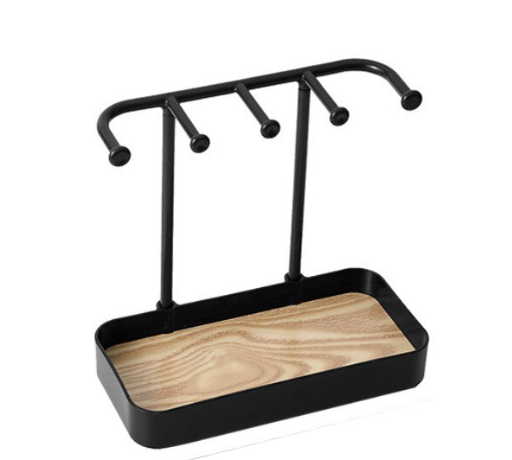 Suport pentru bijuterii cu 5 brate 20 x 10 x 19 cm NEGRU