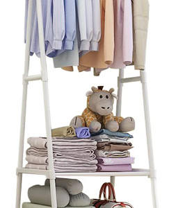 Suport pentru haine si pantofi pe roti otel inoxidabil