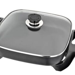 Tigaie electrică pătrată cu capac