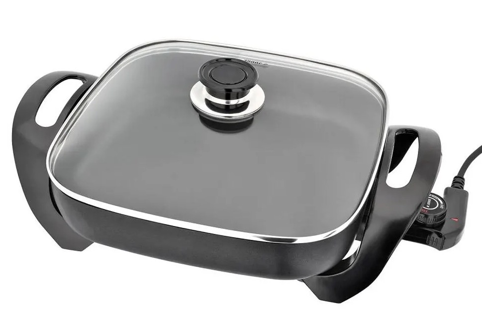 Tigaie electrica patrata cu capac