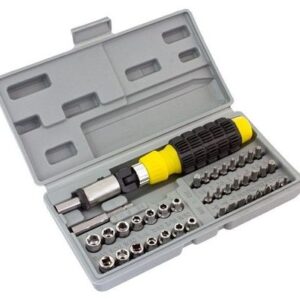 Trusa 41 Piese Surubelnita cu clichet si maner ergonomic 14 tubulare 8 biti 24 biti de precizie 2 adaptoare AN