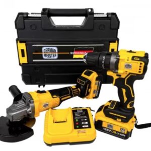 Trusa Polizor Unghiular + Autofiletanta cu 2 Acumulatori 128V