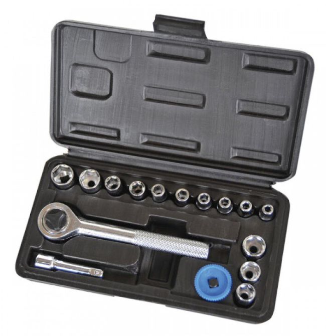 Trusa chei tubulare 1/4 cu clichet 17 piese