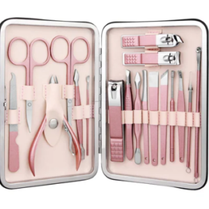 Trusa completa Mani Pedi de 18 piese din OTEL Inoxidabil si Accesorii Pentru Ingrijire Faciala