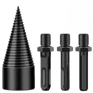 UB Con de spart lemn pentru masina de carotat cu 3 adaptoare 50mm din otel Negru IR