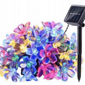 UB Instalatie solara flori de cires RGB cu 50 led-uri multicolor