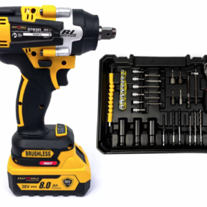 UB Masina de impact si insurubat cu 2 acumulatori si 43 accesorii 24V 5Ah GALBENA