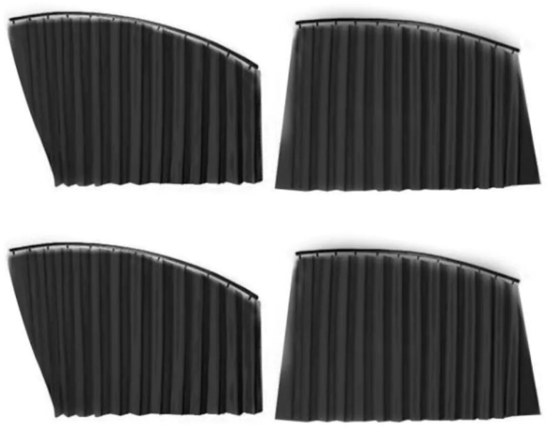 UB Set 4 parasolare retractabile auto geamuri laterale fata-spate NEGRE