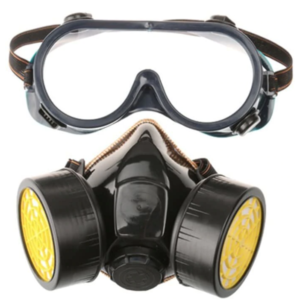 Set ochelari si masca de protectie KH-A-5 pentru lucru in mediu chimic  vapori vopsea sau praf