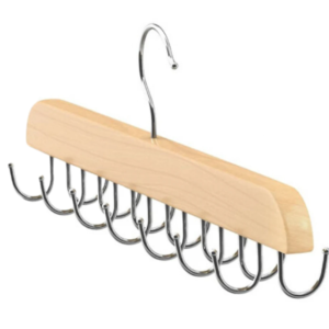 Umeras din lemn si otel cu 14 carlige rotative pentru curele 37 cm x 14 cm