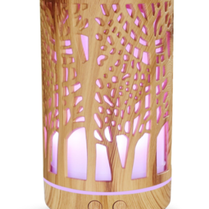 Umidificator aromaterapie ultrasunet model copac rezervor 200 ml 7 culori led lemn deschis