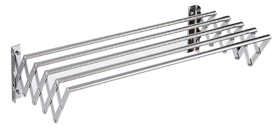 UB Uscator rufe din aluminiu retractabil cu prindere in perete si 5 bare