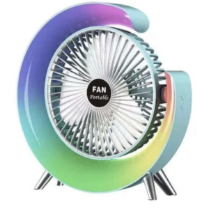 Ventilator de birou rotativ Andowl Q FS800 cu iluminare LED RGB